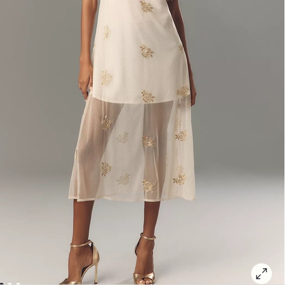 Anthropologie Let Me Be Floral Embroidered Midi Dress Size S NEW - Picture 3 of 7